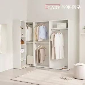 레이디가구 이안 드레스룸 280cm 코너형 A세트 (좌형) (80cm 1단