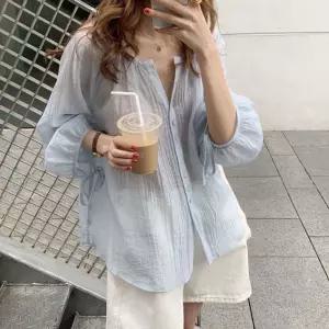 네츄럴 루즈핏 바스락 블라우스 셔츠쉬폰 여름 봄신상 예쁜 실크 여성 여자