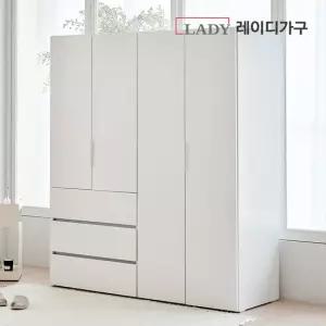 레이디가구 빈트 베이직 수납 시스템 옷장 1600 B세트 (800 긴옷장 + 800 3단 서랍 옷