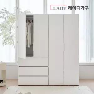 레이디가구 빈트 베이직 수납 시스템 옷장 1600 C세트 (800 이불장 (2단 행거 옷장) +