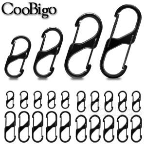 5pcs S Carabiner 클립 미니 소형 스냅 후크 Paracord 매는 밧줄 키 체인 체인 캠핑 배낭 지퍼 도난 방