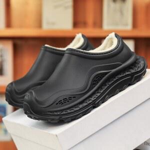 새로운 슬리퍼 신발 정원 셰프 겨울 따뜻한 실내 방수 남성용 슬립온