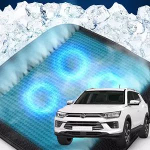 뷰티풀코란도 호환 차량용 쿨링시트 메쉬 4팬용방석 사무실 여름방석 자동차 의자 아이스 휴대용 용통풍 용