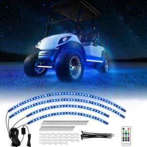 골프 카트 언더글로우 LED 조명 키트, IP67 방수 /음악 /모바일 컨트롤과 동기화 /EZGO 야마하 클럽 자동차용 눈부신 컬러 네온 라이트 4개