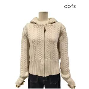 [롯데백화점]abfz 집업 후드 꽈베기 긴팔 니트 가디건 APA1ZY36A