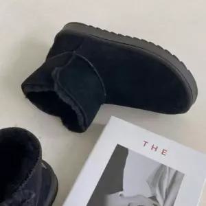 여성 4cm 겨울 모던 털 안감 부츠 퍼 앵클 숏부츠 방한 퍼부츠 숏퍼 워커 커플