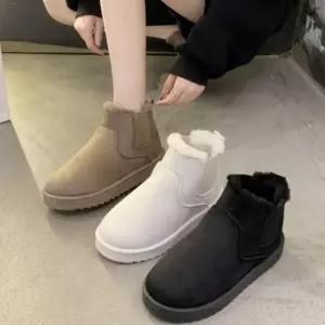여성 첼시 스웨이드 퍼 안감 겨울 털부츠 앵클 부츠 방한 퍼부츠 숏부츠 숏퍼 워커 커플