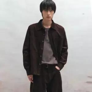 빅유니온 코듀로이 크롭 셔츠 (브라운) BU25WSH01-BR