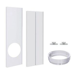 이동식 휴대용 에어컨 더블홀 더블파이프 PVC 가림판 신축식 창문 밀봉판 내장형 창틀 패널 높이 조절 가능