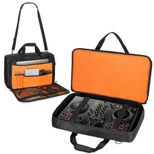 Rexmica Pioneer DDJ-FLX4 / DDJ-400 DDJ-SB2 DDJ-SB3 DDJ-REV1과 호환되는 DJ 컨트롤러 백, 노트북 수납 공간 및 믹서, 케이블용 액세서리 포켓이 있는 패딩 휴대용 케이스