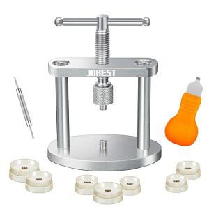 JOREST 워치 프레스 툴 세트, 커버 닫기용 백 케이스 클로저, 시계 배터리 교체, 오프너 리무버, 프라이 오프닝이 있는 시계용 수리 키트, 라운드 다이얼에만 사용 가능