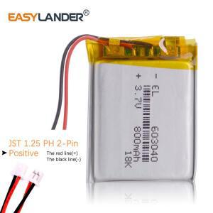 JST PH 1.25 2.0 2핀 3.7V 800mAh 603040 태블릿 은행GPSmp3mp4 DVR용 폴리머 리튬 배터리