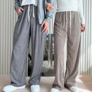 남성 허리 밴딩 스트라이프 간편 외출 홈웨어 팬츠편한바지 조거 건빵 작업복 슬렉스 커플 여자 남자 츄리