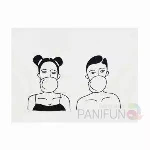 패브릭포스터 커플풍선껌 L 카페인테리어소품그림가리개 대형 감성 벽장식 매장인 피스트리 아트 현수막 가