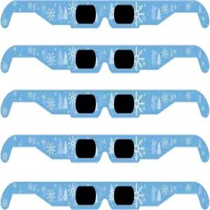 GSM 브랜드 크리스마스 3D 안경 홀리데이 사양으로 빛을 마법 같은 눈송이 이미지로 변환합니다 5팩