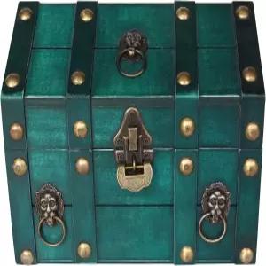 빈티지 나무 보물 상자 자물쇠가 달린 보석 보관함 클래식 보관 및 장식 대용량 가정 장식용 정리함