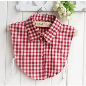 면 체크 페이크 남방 셔츠 카라 레이어드 넥 케이프여성 라운딩가짜 골프 이너 목라 승마 이너옷 블라우스