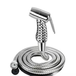 화장실 청소건 1.5M 미니 스프레이건 메탈호스 세트 물분사기 세면대 변기샤워기