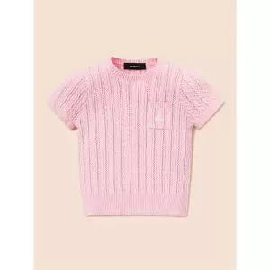 빈폴 키즈 여아 케이블 반소매 라운드 니트 스웨터 라이트 핑크 (BI5351GE1Y) 306842 FE4864254-E2B