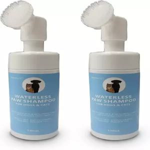 개와 고양이를 위한 도그스큐트 2팩 애완동물 발 클리너 실리콘 스크러버가 있는 워터리스 폼 개 고양이