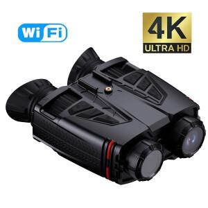 NVC800 헤드 마운트 WIFI 디지털 망원경 카메라 4K UHD 적외선 야간 투시경 쌍안경 (사냥 캠핑용, 16배 줌,