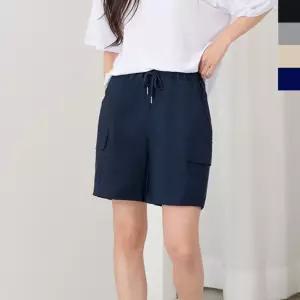 여성반바지 카고바지 1P 여름 밴딩팬츠 면바지 숏팬츠 EMT8+1kEJ