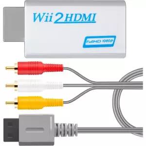 Wii HDMI 어댑터 (AV 케이블 포함), Wii-HDMI 변환기 (1080P, 3.5mm 오디오 잭 모든 닌텐도 디스플레이 모