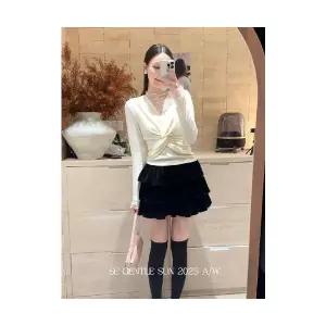 여자미니스커트 수희희 추동 하이웨이스트 케이크 스커트 슬림핏 A라인 ible4