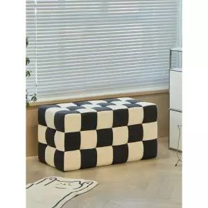 체커보드 스툴 긴의자 벤치의자 체크 사각 매장 소파 쇼파