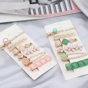 집게 큐빅 예쁜 6개 set 헤어 앞 핀 머리예쁘게묶기 집게삔 옆 WFISAOF