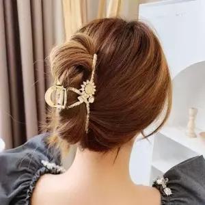 헤어 머리 플라워 집게 꽃 집게핀 머리핀 긴 큐빅 핀 큰 WFISA4U