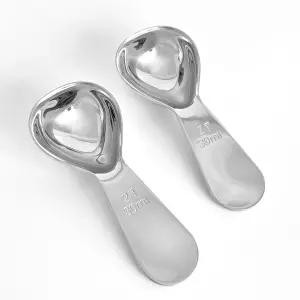 2Pcs 짧은 손잡이 커피 스쿱 30ml 2Tbs 분쇄 향신료 및 단백질 분말용 스테인리스 스틸 계량 스푼 손잡이는