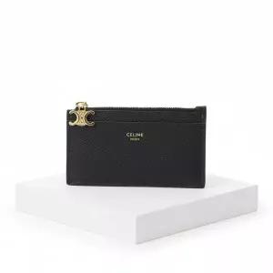[셀린느]25FW ZIPPED CARD HOLDER TRIOMPHE CHARMS IN GRAINED CALFSKIN 10M083FVO 38NO 트리옹프 참 지