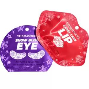 스노우 블리스 패치 및 립 마스크 세트 다크 서클용 언더 캔디 케인 완벽한 스타킹 스터퍼 여성용 스파