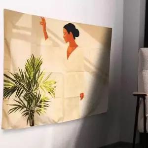대형 패브릭 포스터 식물과 여성 S 패브릭소품 WEC9D61