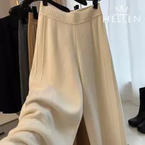 [헬렌]헬렌 니트 바지 여성 밴드 허리밴딩 팬츠 와이드핏 캐