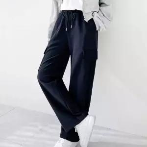 [퍼니메이커]여자 겨울 스웨이드안감 사이드포켓 카고바지 와이드 편한바지 여자편한바지 여성면팬츠 여성