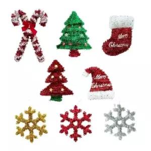 이거찜 8가지 모루소품 크리스마스 소형 벽 장식 트리장식 지팡이 트리모양 산타모자 산타양말 스노우