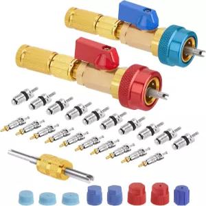 WAEDO R134A 밸브 코어 퀵 리무버 설치기 고압 도구 키트 - 냉매 에어컨 시스템용