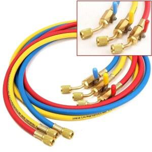 150cm HVAC 1/4인치 SAE 600 PSI R410a R134a R22 충전 호스(셔트 밸브 포함)