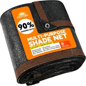 EASTARP 90 차양율 8 x10 블랙 쉐이드 천 그로멧 및 강화 가장자리가 있는 자외선 저항 내구성 메쉬 방수포