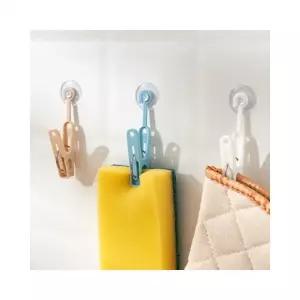 고무장갑 큐방 6p 걸이 행주 집게 흡착 빨래 주방