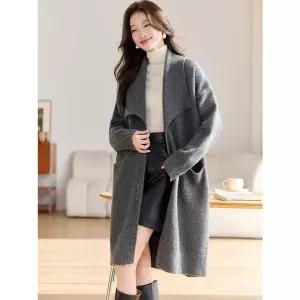 여성가디건 가을겨울 아우터 분위기 가디건 루즈핏 미디 스웨터 코트 심쿵해외구매