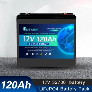 12V 120Ah 리튬 철 인산염 배터리 LiFePO4 태양 광 발전 시스템 RV 하우스 트롤링 모터 용 BMS 내장