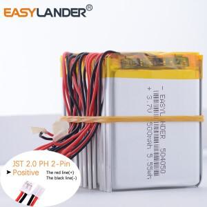 5x 실리콘 와이어 JST2.0 2P 3.7V 2400mAh 104050 리튬 이온 폴리머 배터리