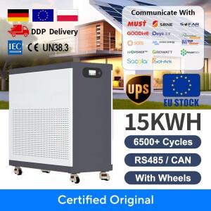 LiFePO4 48V 300Ah 15Kwh 배터리 팩 6500+ 사이클 블루투스 RS485 CAN BMS 51.2V 태양광 에너지 저장 리튬
