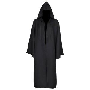 머핀왕 유니 성인 후드 망토 기사 의상 블랙 튜닉 중세 로브 할로윈 코스프레