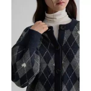 에잇세컨즈 하트 아가일 카디건 - 네이비 1015860