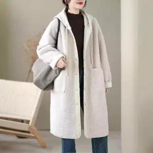 여성패션 야구 점퍼 뽀글이 코트 겨울 하프 후드 빅사이즈 DL4