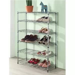 베란다 현관 신발정리 조립식 6단 메탈선반 스탠드 공간활용 인테리어 철제렉